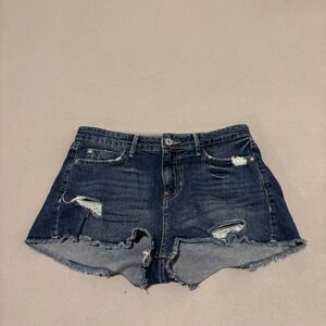 GUESS Los Angeles Womens Distressed Denim Micro Shorts Medium Wash Size 28